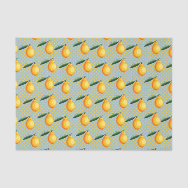 Lemons (Design 10 Yellow/Orange Series) Tissue Paper (Front)