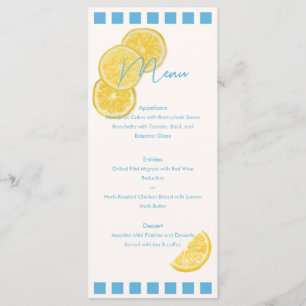 Lemons drawings Wedding Menu 