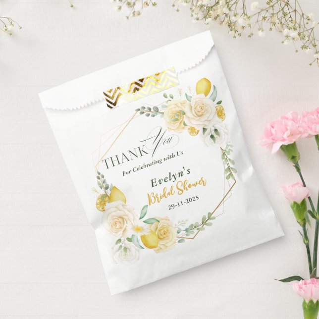  lemons Eucalyptus Rose Bridal Shower Thank You Favour Bag (Sealed)