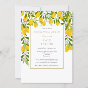 Lemons Floral Funeral Celebration of Life Invitation