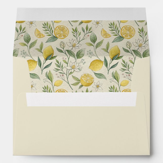Lemons & Flowers Pattern Interior Envelope (Back (Bottom))