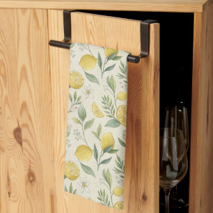 Lemons & Flowers Pattern Kitchen Towel