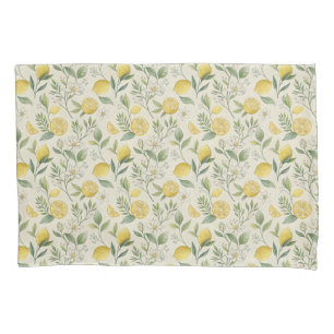 Lemons & Flowers Pattern  Pillow Case