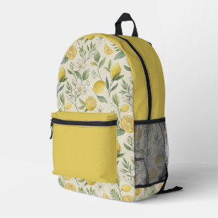 Lemons & Flowers Pattern  Printed Backpack