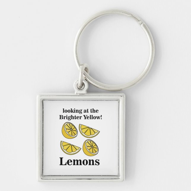 Lemons Fruit Looking At The Brighter Yellow Lemons Key Ring (Front)