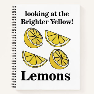 Lemons Fruit Looking At The Brighter Yellow Lemons Notebook