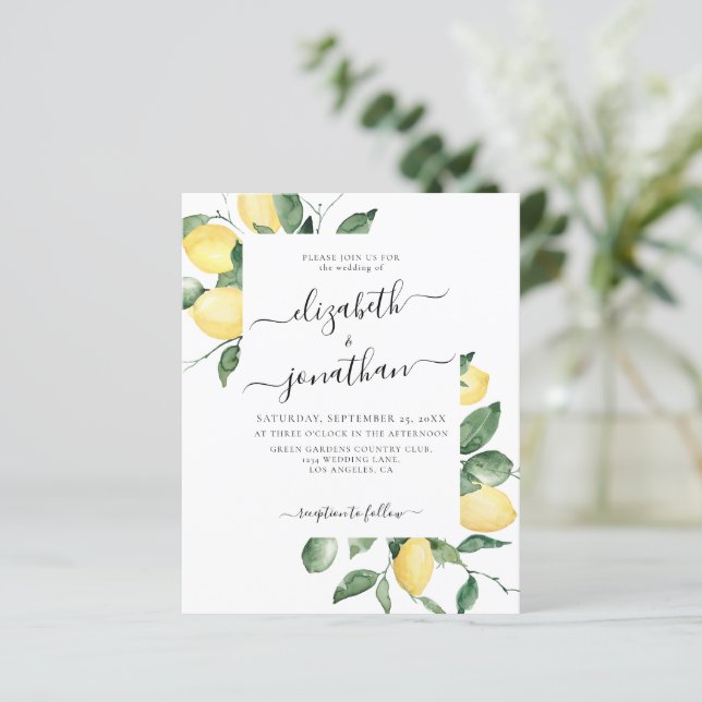 Lemons Fruit Summer Botanical Budget Wedding (Standing Front)