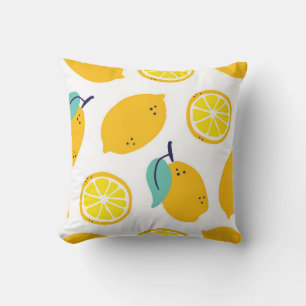 Lemons fruits seamless pattern cushion