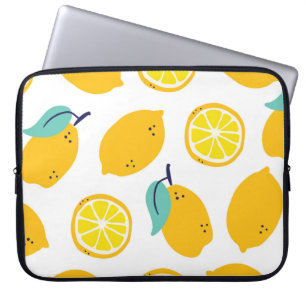 Lemons fruits seamless pattern laptop sleeve