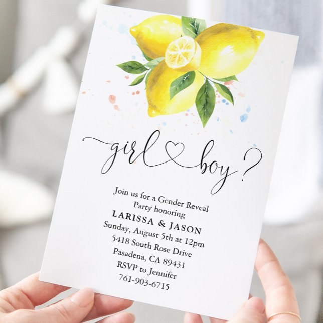 Lemons Gender Reveal Party Invitation (Creator Uploaded)