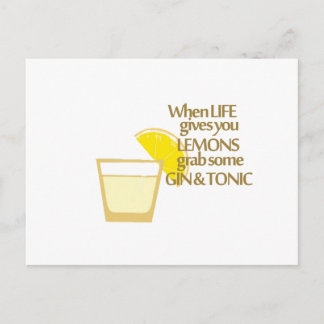 lemons gin and tonic postcard