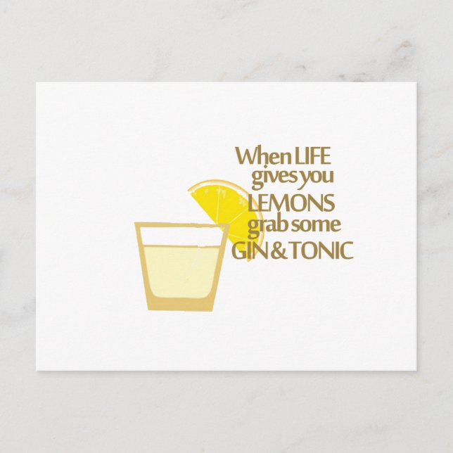 lemons gin and tonic postcard (Front)
