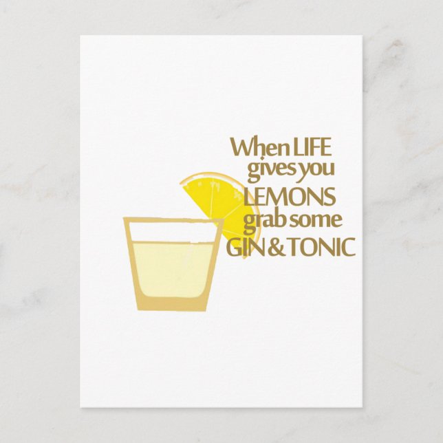 lemons gin and tonic postcard (Front)
