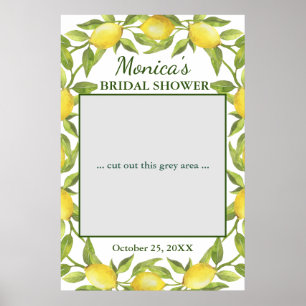 Lemons Greenery Blossom  Bridal Shower Photo Prop Poster