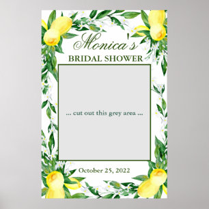 Lemons Greenery Blossom  Bridal Shower Photo Prop Poster