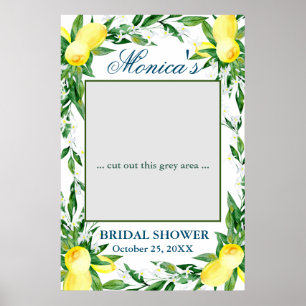 Lemons Greenery Blossom  Bridal Shower Photo Prop Poster