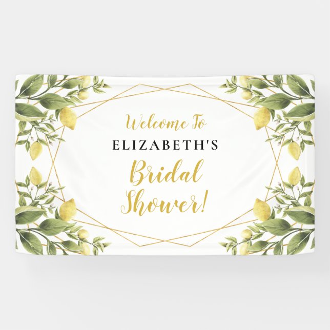 Lemons Greenery Bridal Shower Banner (Horizontal)