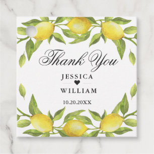 Lemons & Greenery Chic Wedding Thank You Favour Tags