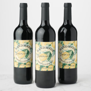 Lemons Greenery Handmade  Wine Label
