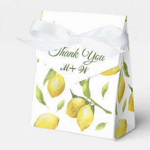 Lemons & Greenery Watercolor Gift Wedding Favour Box