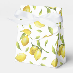Lemons & Greenery Watercolor Gift Wedding Favour Box