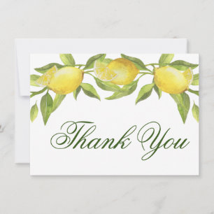 Lemons &  Greenery Watercolor Thank You Card