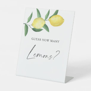 Lemons - guess how many lemons pedestal sign
