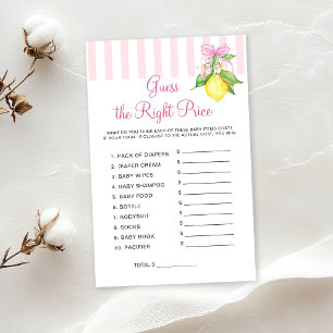 Lemons Guess The Price Baby Shower Game