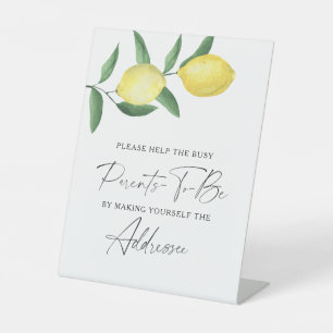 Lemons - Help the Busy Parents-to-Be Addressee Pedestal Sign