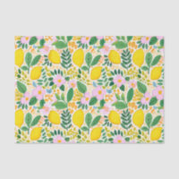Lemons Illustration with Green Leaves Decoupage