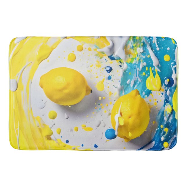 Lemons in a Splash Bath Mat (Front)