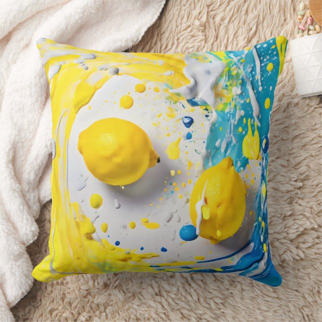 Lemons in a Splash Cushion (Blanket)