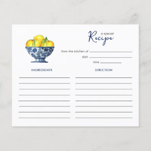 Lemons in blue and white bowl Recipe card