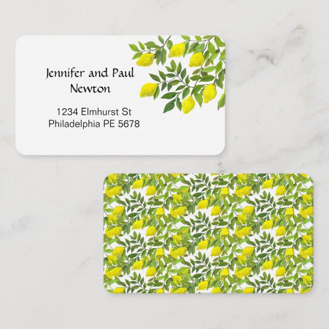 Lemons in the garden Flat Note Card (Front/Back)