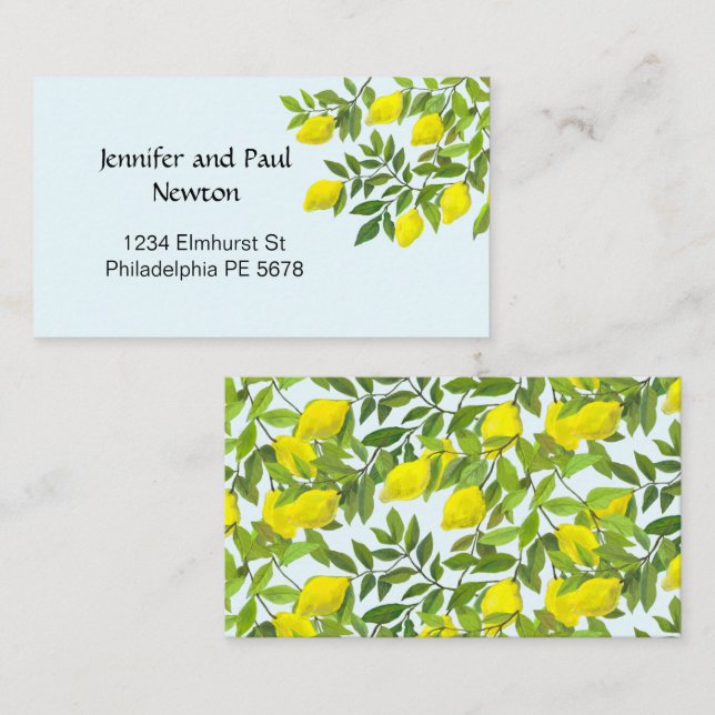 Lemons in the garden Flat Note Card (Front/Back)