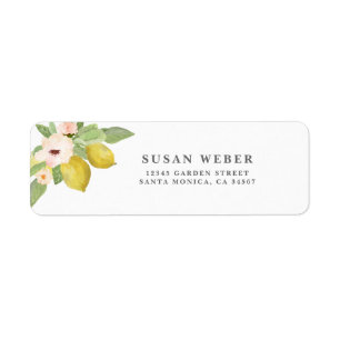 Lemons invitation return address label