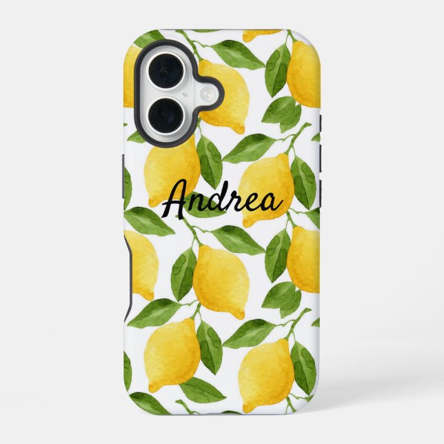 Lemons iPhone case monogrammed  (Back)