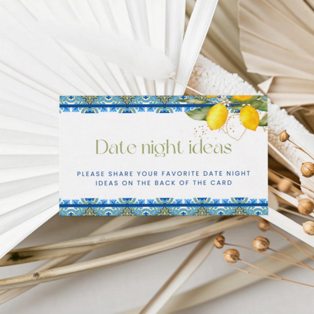 Lemons Italian Tiles Bridal Shower Date Night Enclosure Card (Creator Uploaded)