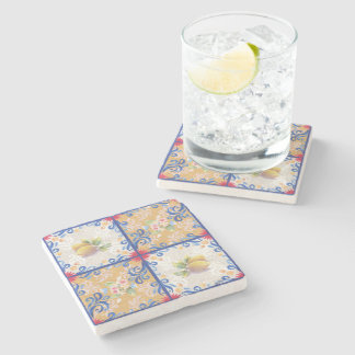 Lemons & Joy_1 Italian Tiles Style Stone Coaster
