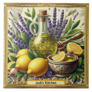 Lemons, Lavender & Oil, Remembering Italy Ceramic Tile