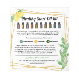 Lemons & Leaves Essential Oil Kit Handout Notepad
