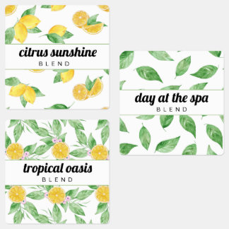 Lemons & Leaves Essential Oil Roller Bottle Labels