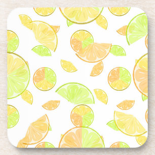 lemons lime orange slices fruit citrus nature coaster