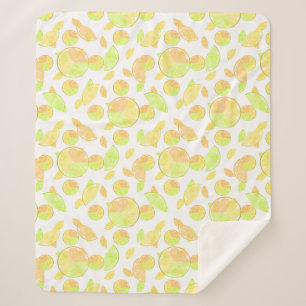 lemons lime orange slices fruit citrus nature sherpa blanket