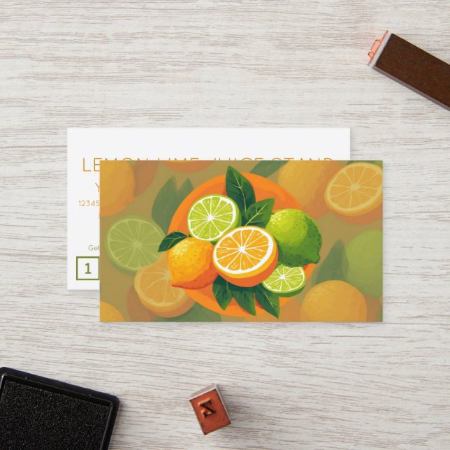 LEMONS LIMES customer loyalty punch card (Front/Back In Situ)