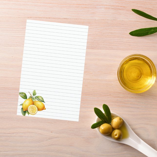 Lemons lined cookbook page mini binder insert (Creator Uploaded)