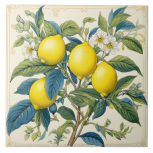 Lemons Mediterranean Summer Citrus Ceramic Tile