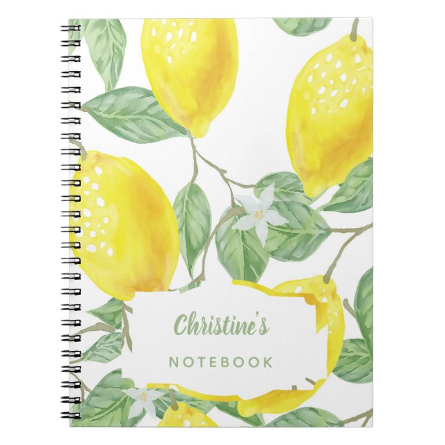 Lemons monogram student school notebook (Front)