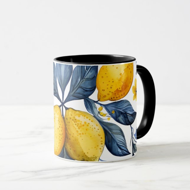 Lemons Motif  Mug (Front Right)