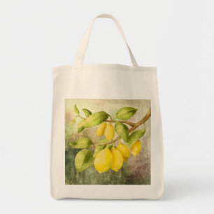 Lemons on a branch painting tote bag